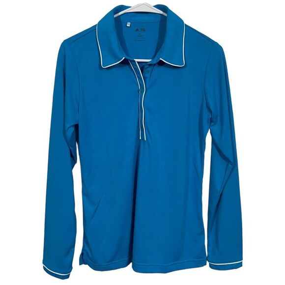 Adidas Golf Blue Half Zip Long Sleeve Athletic Top - Picture 1 of 3
